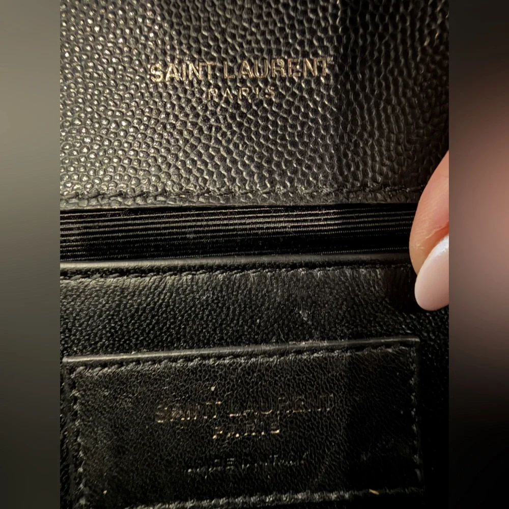 Yves Saint Laurent Black Leather Wallet-on-Chain - Picture 12 of 15